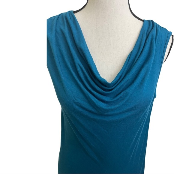 Eimin cowl neck sleeveless blue top size small - Picture 2 of 7